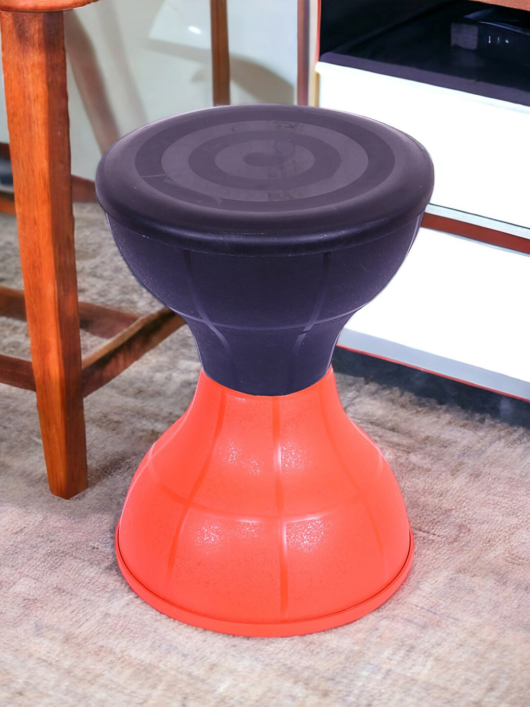 Kuber Industries Set of 2 Cylindrical Ottoman