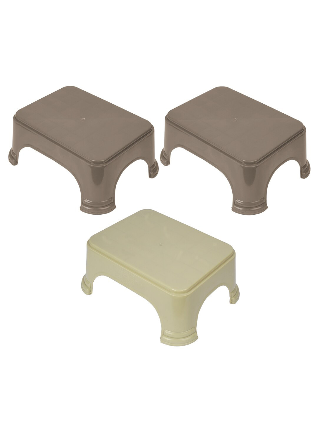 Kuber Industries Cream & Brown 3 Pieces Step Stool