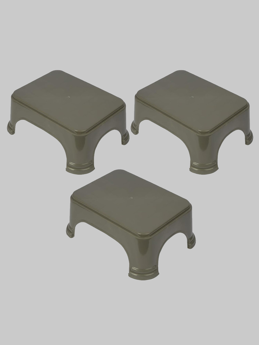 Kuber Industries Grey 3Pcs Bathroom Step Stool