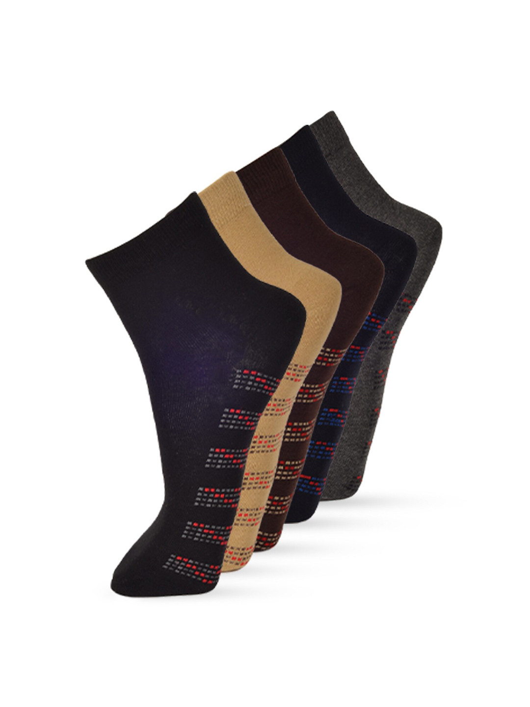 VIP Men Pack Of 5 Printed Cotton Ankle Length Socks