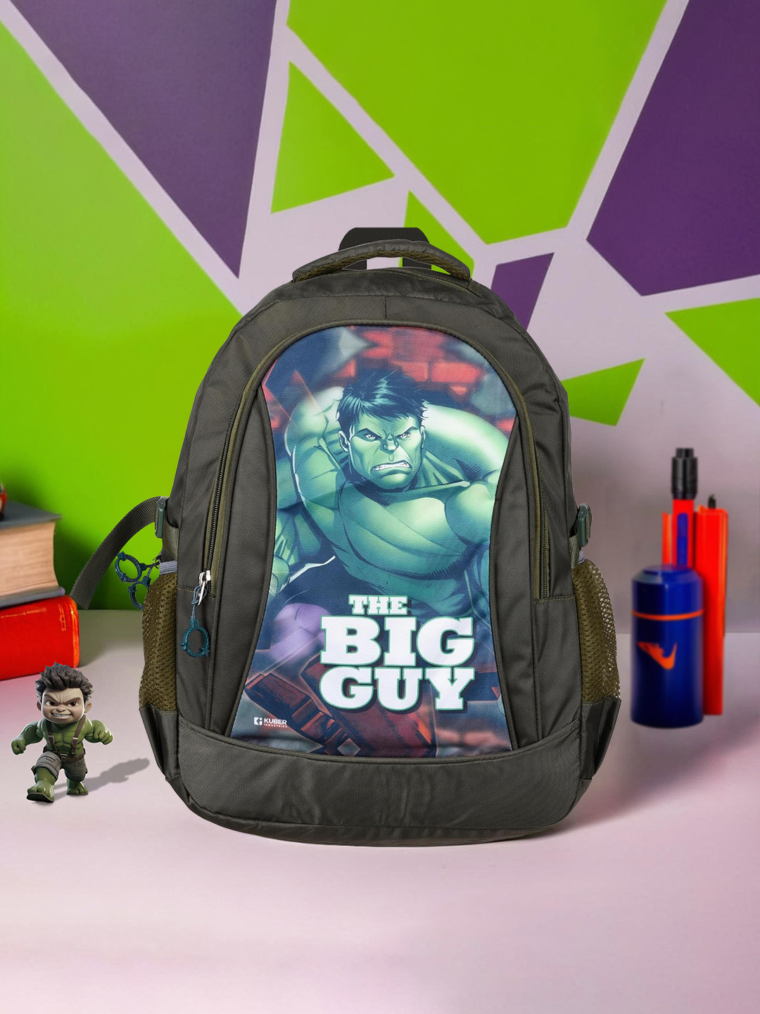 Kuber Industries Marvel Thorn Kids School Bags Student Bookbag for Girls & Boys Green