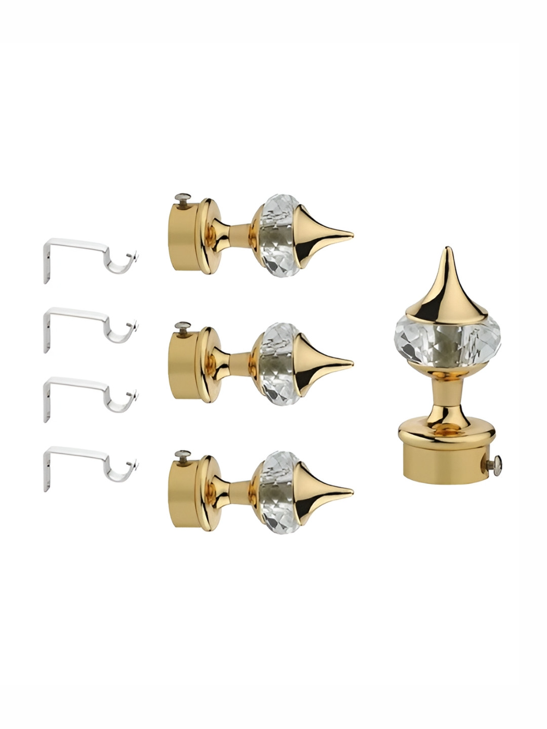 GLOXY 2 Pieces Stainless Steel Curtain Rods & Brackets