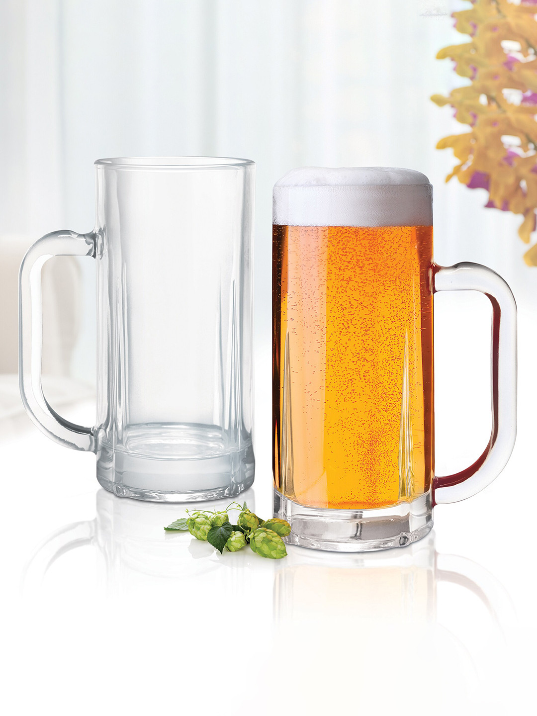 Treo Ronald Cool Transparent Set of 2 Glass Mugs - 365 ml Each