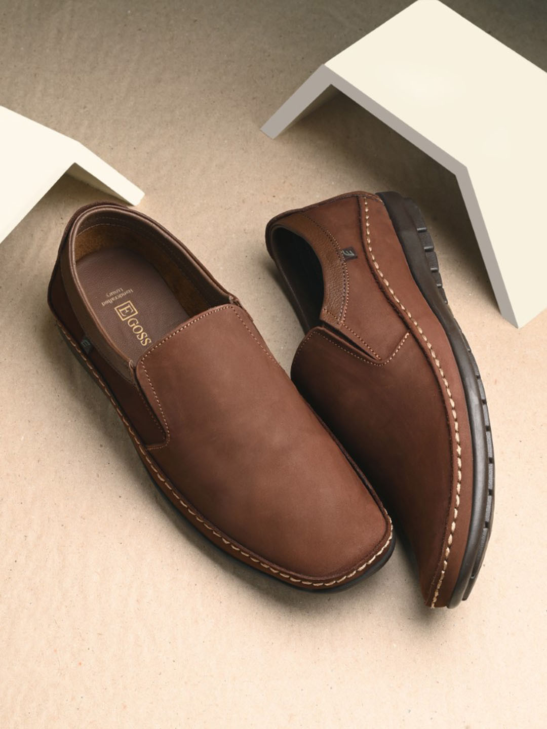 Egoss Men Comfort Insole Genuine leather Slip-On Sneakers