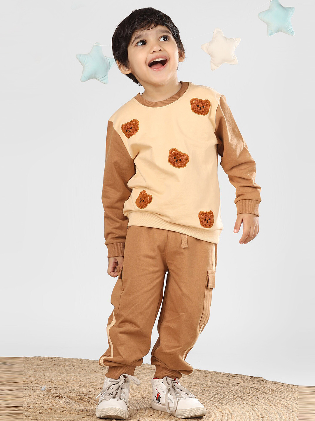 Polka Tots Infant Kids Printed T-shirt And Trousers