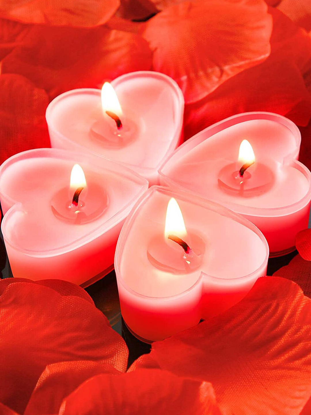 Aromatic Fables Valentine's Scented Tealight Love Pink Heart 12Pcs Lavender Tea Light Candles