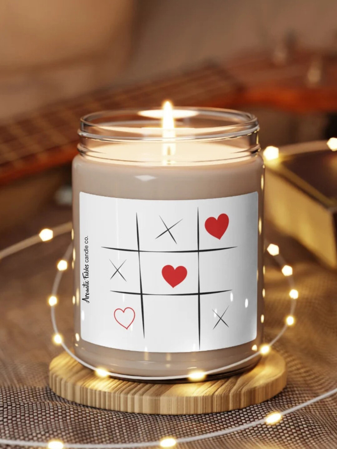 Aromatic Fables Valentine's Scented Lily Love Tic Tac Toe Conversational Jar Candles