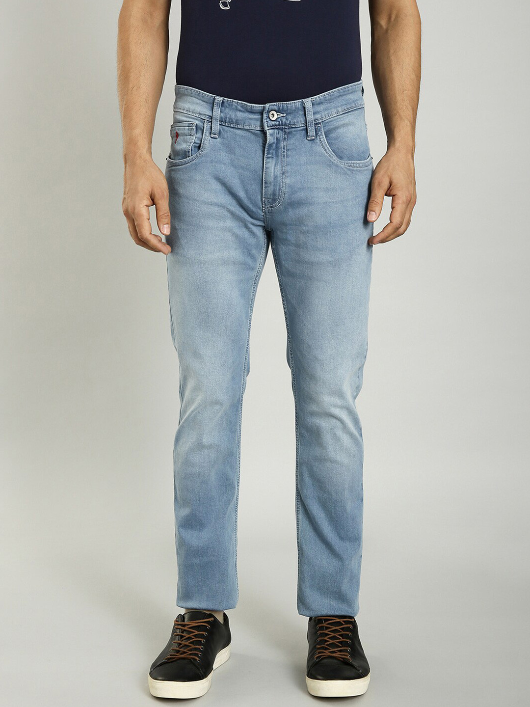 Indian Terrain Men Tapered Fit Mid-Rise Heavy Fade Clean Look Stretchable Jeans