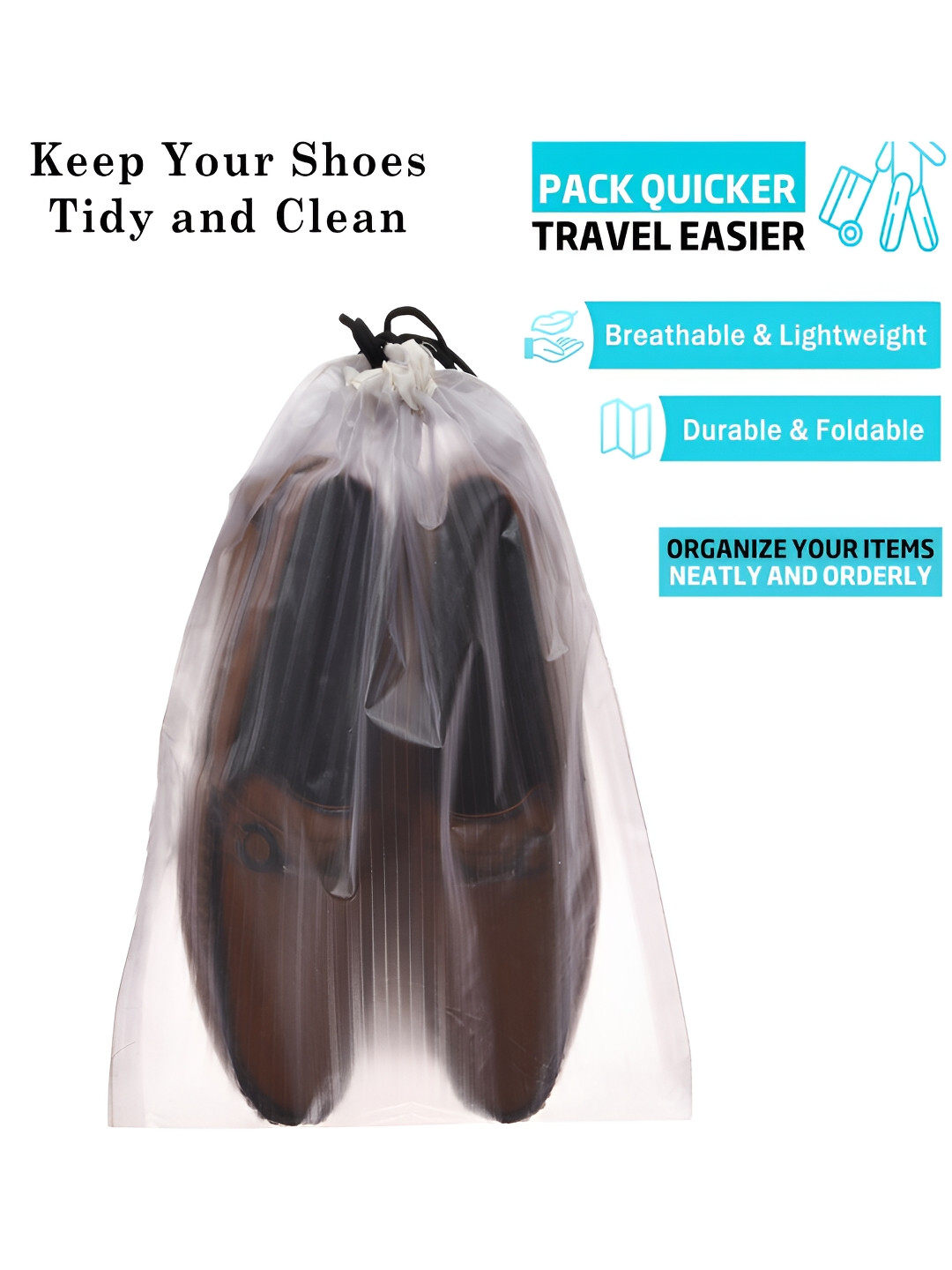 Kuber Industries Set Of 12 Printed Waterproof Breathable Shoe Bags