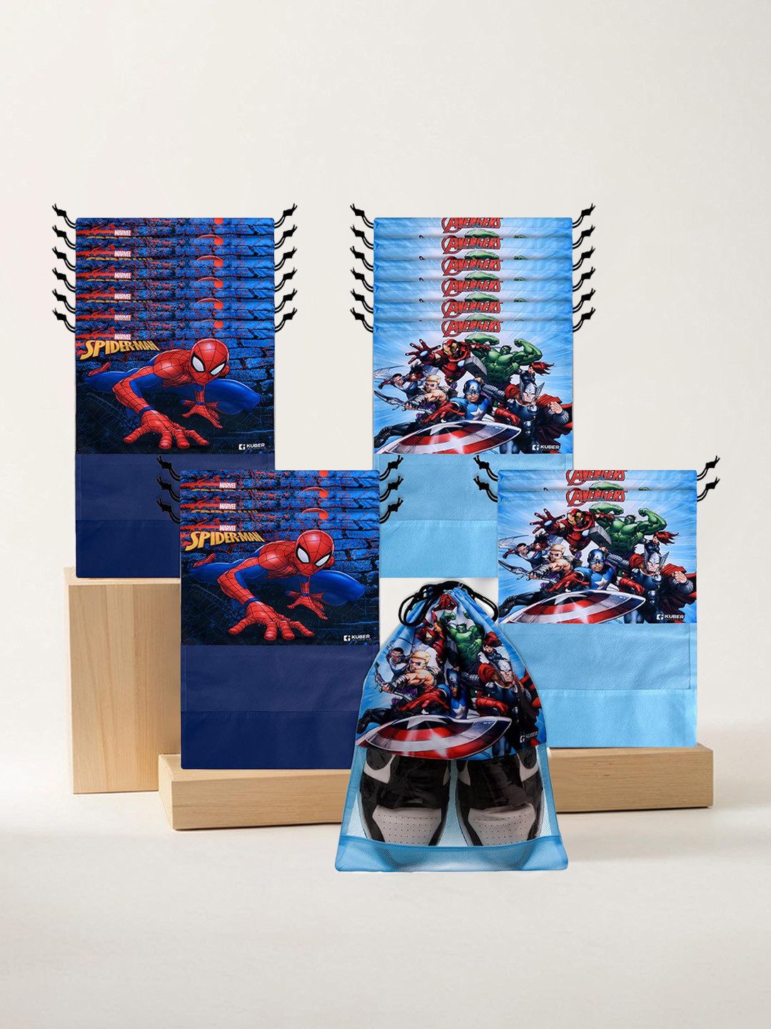 Kuber Industries Pack of 18 Marvel Avengers Shoe Bag