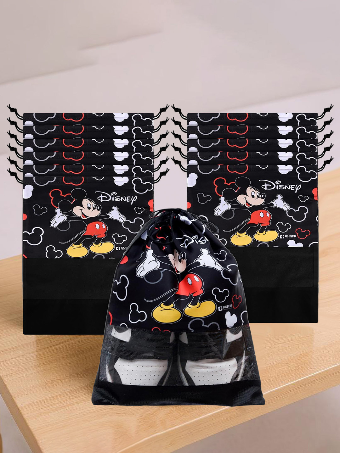 Kuber Industries Pack of 12 Mickey Mouse Shoe Bag
