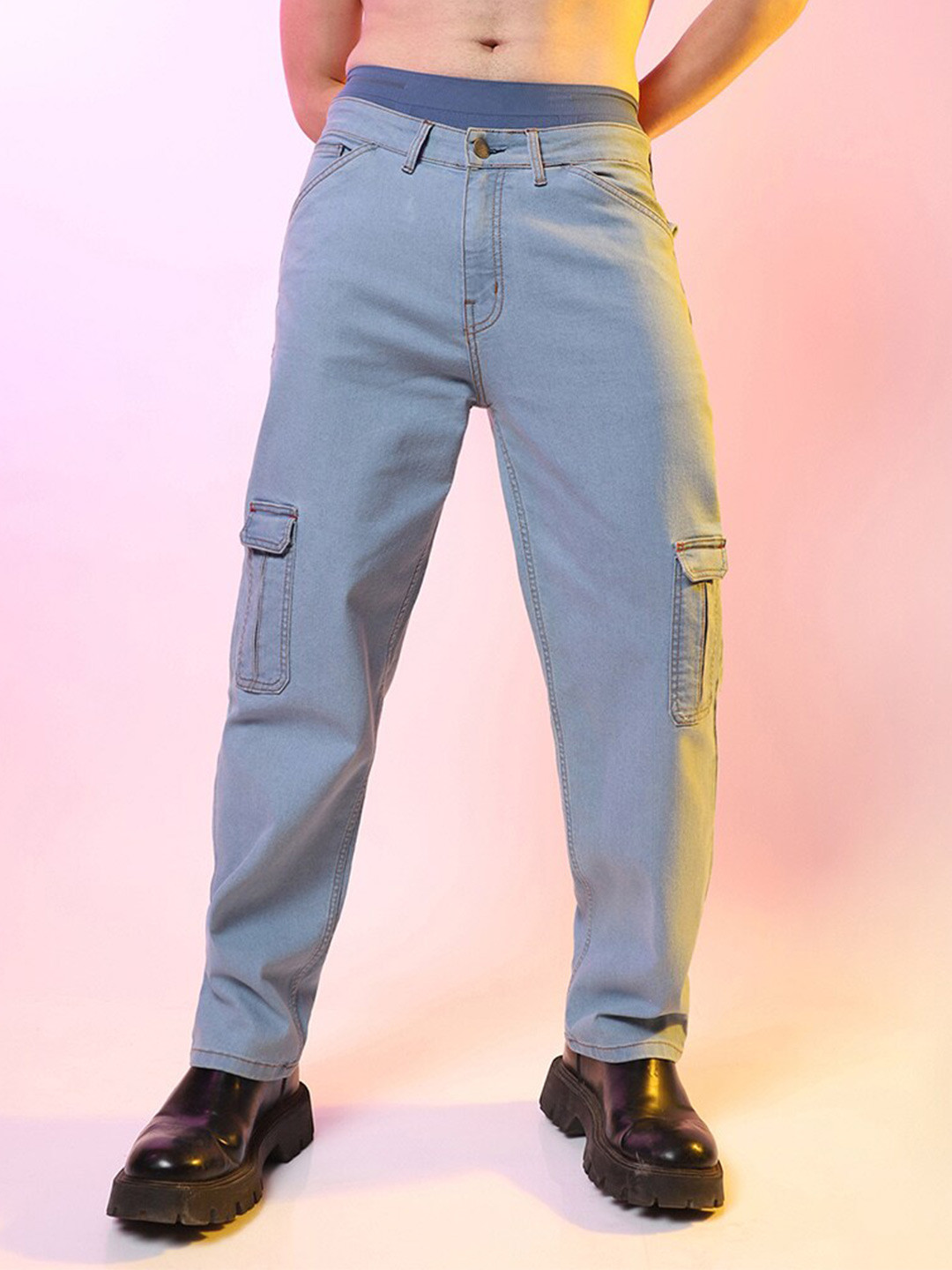 Campus Sutra Men Smart Clean Look Cotton Cargo Jeans