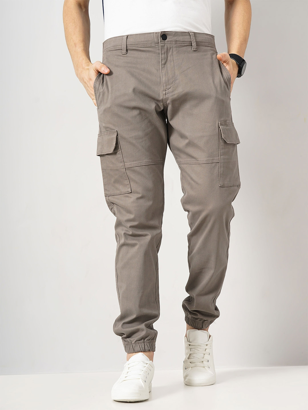 Celio Men Loose Fit Cotton Cargos Trousers