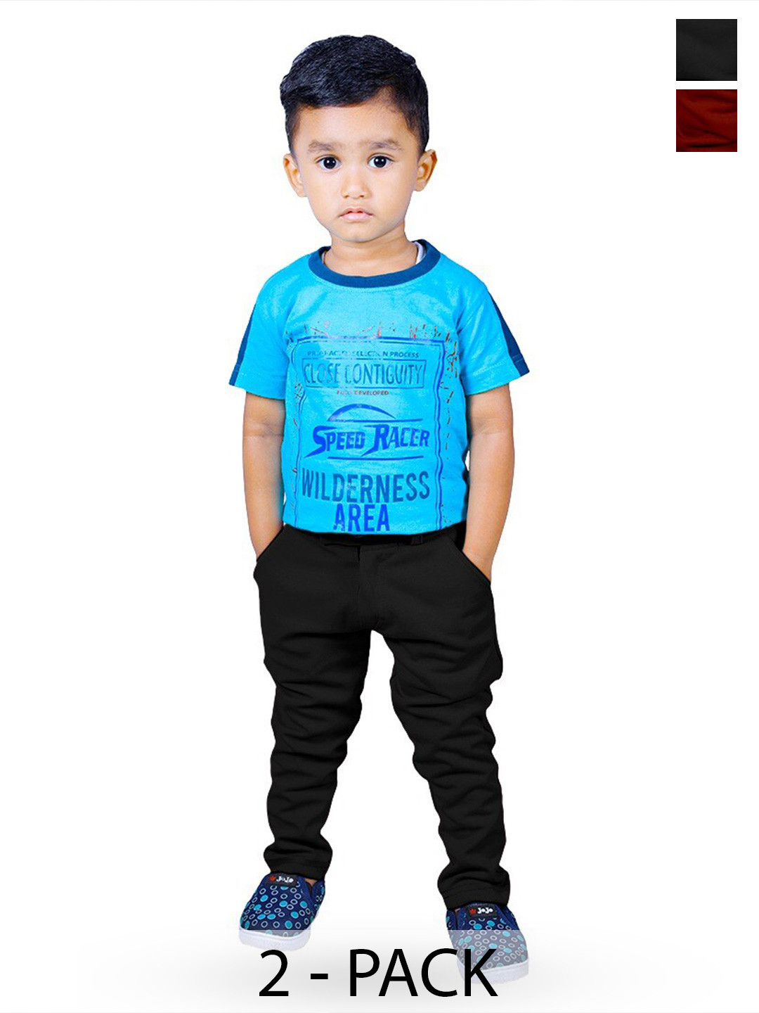 BAESD Boys Pack Of 2 Slim Fit Easy Wash Chinos Trousers