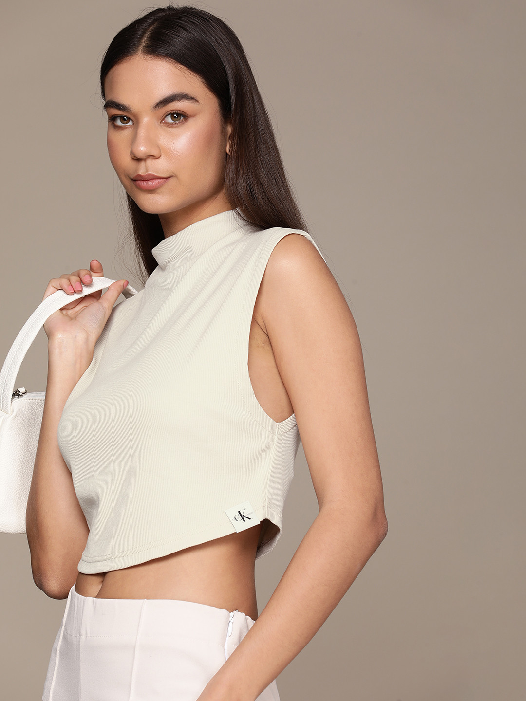 Calvin Klein Jeans Ribbed Crop Top