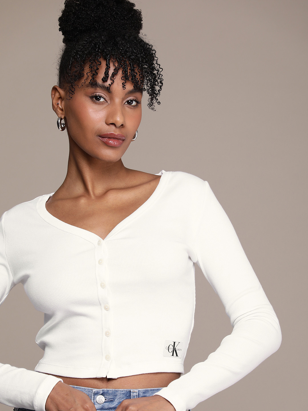 Calvin Klein Jeans Ribbed Crop Top