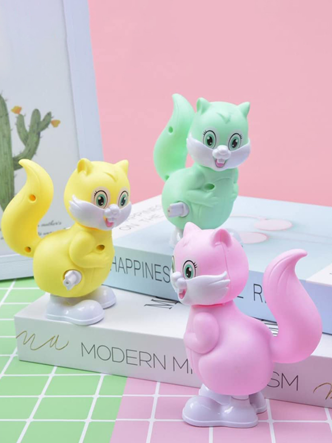 OPINA Infant 3 Pcs Key Wind Up Squirrel Toys