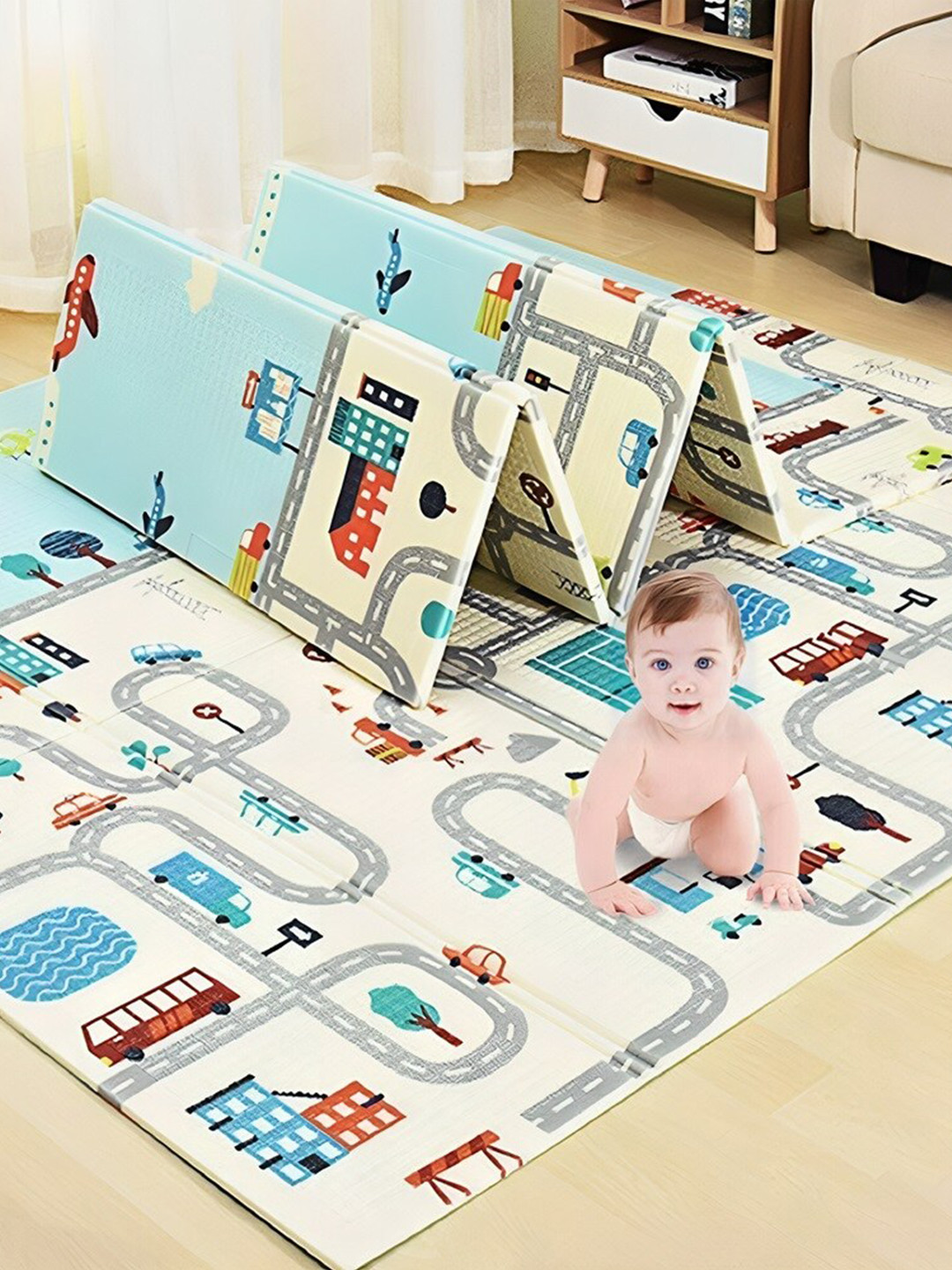 OPINA Kids Reversible Waterproof Playmat
