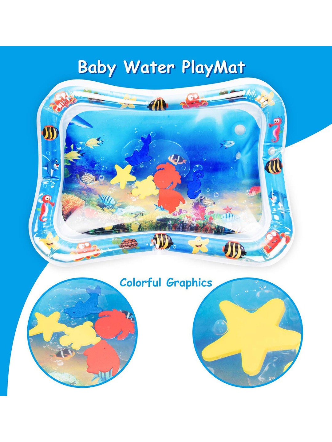 OPINA Kids Inflatable Tummy Time Water Play Mat