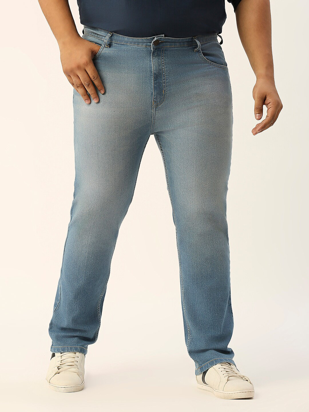 ZUSH Men Plus Size Heavy Fade Stretchable Cotton Jeans