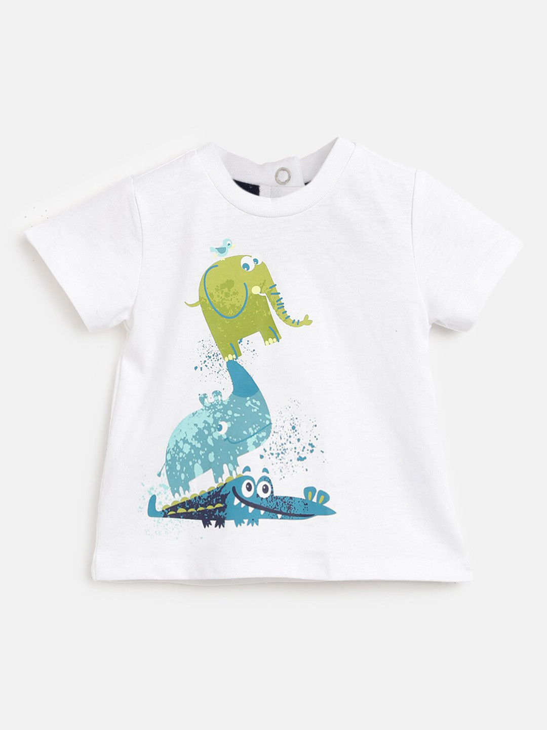 Chicco Boys Animal Printed Round Neck Short Sleeves T-shirt