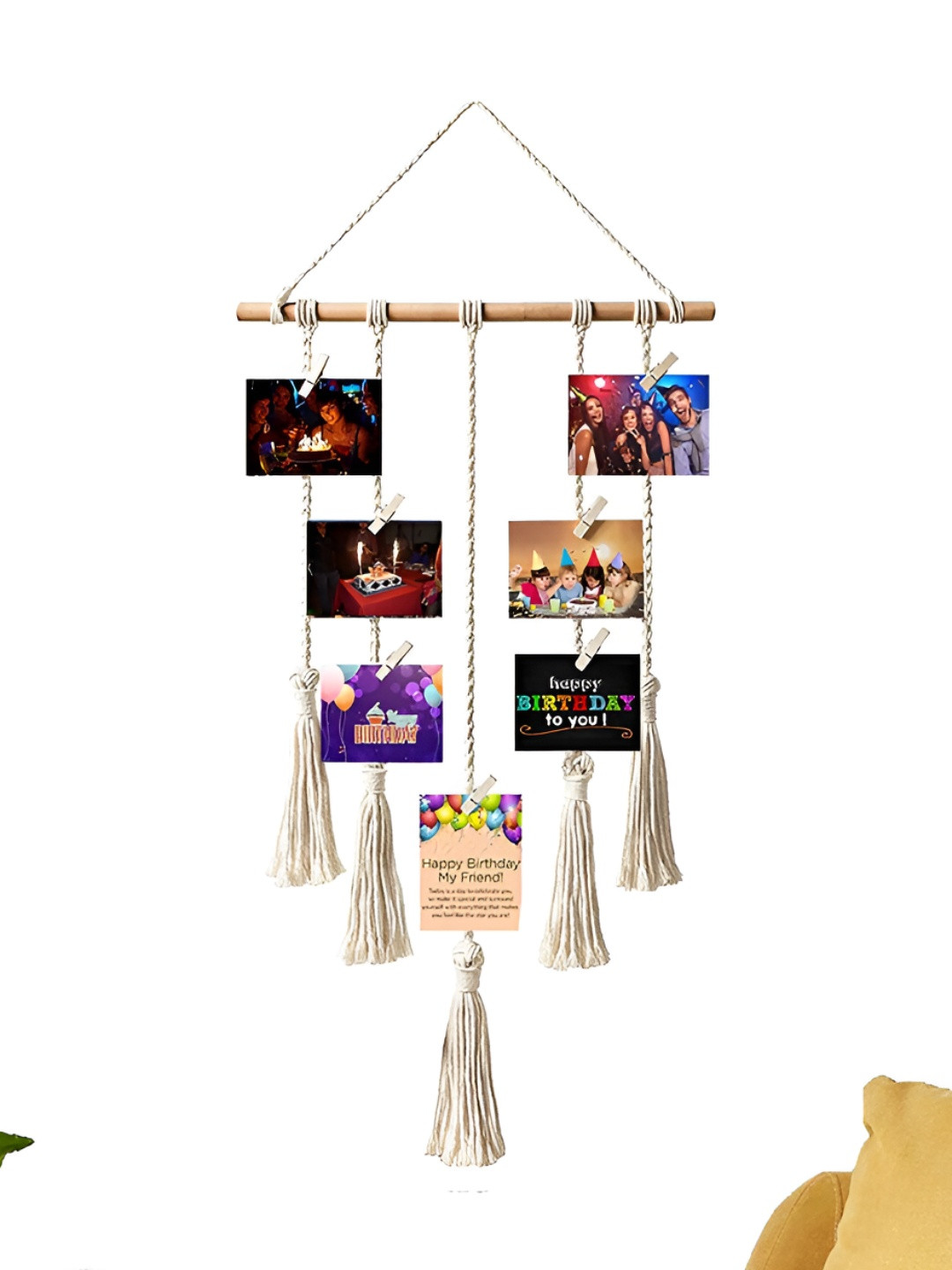 VAH Kya Bat Hai !! Hanging Photo Display Wood Tasselled Matte Hall Wall Hangings-27In