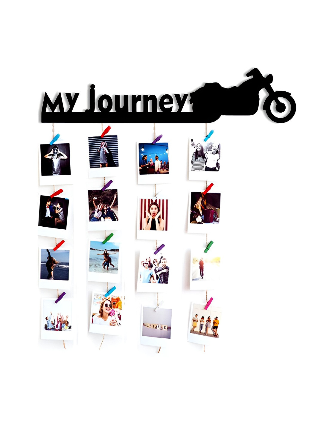 VAH Kya Bat Hai !! Black My Journey Wooden Hanging Picture Frame Collage