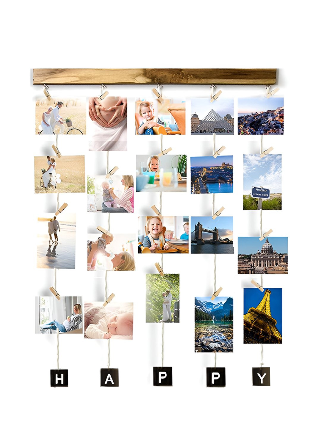 VAH Kya Bat Hai !! Brown My Journey Wooden Hanging Picture Frame Collage