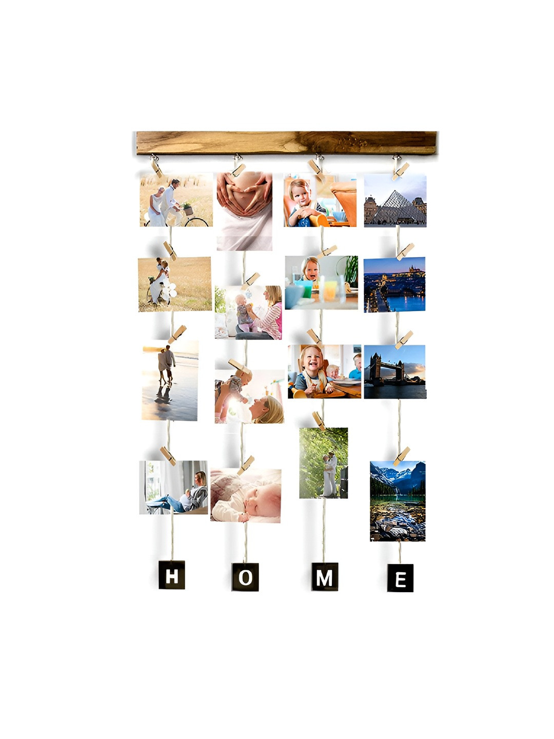 VAH Kya Bat Hai !! Brown Wooden Wall Photo Frame With Clips