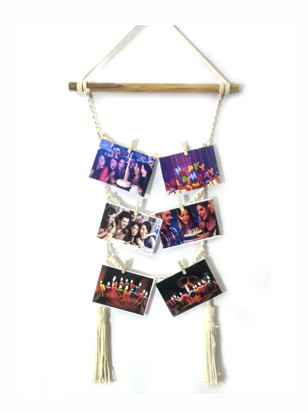 VAH Kya Bat Hai !! Hanging Photo Display Wood Tasselled Matte Hall Wall Hangings-23.6In