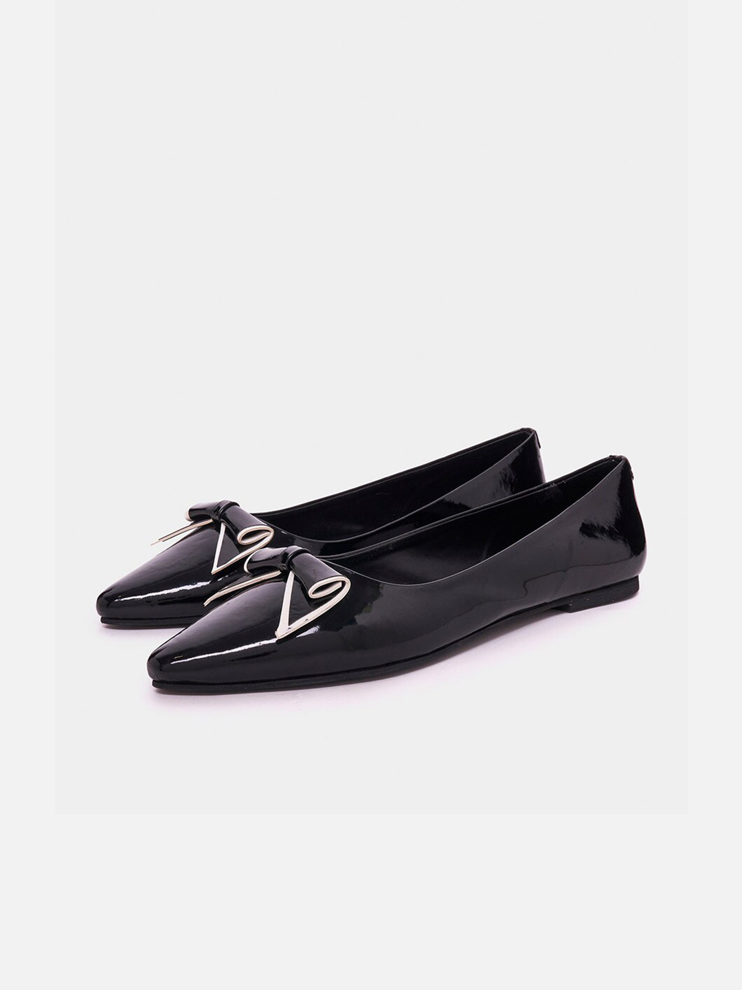 Styli Roll Up Bow Slip On Ballerinas