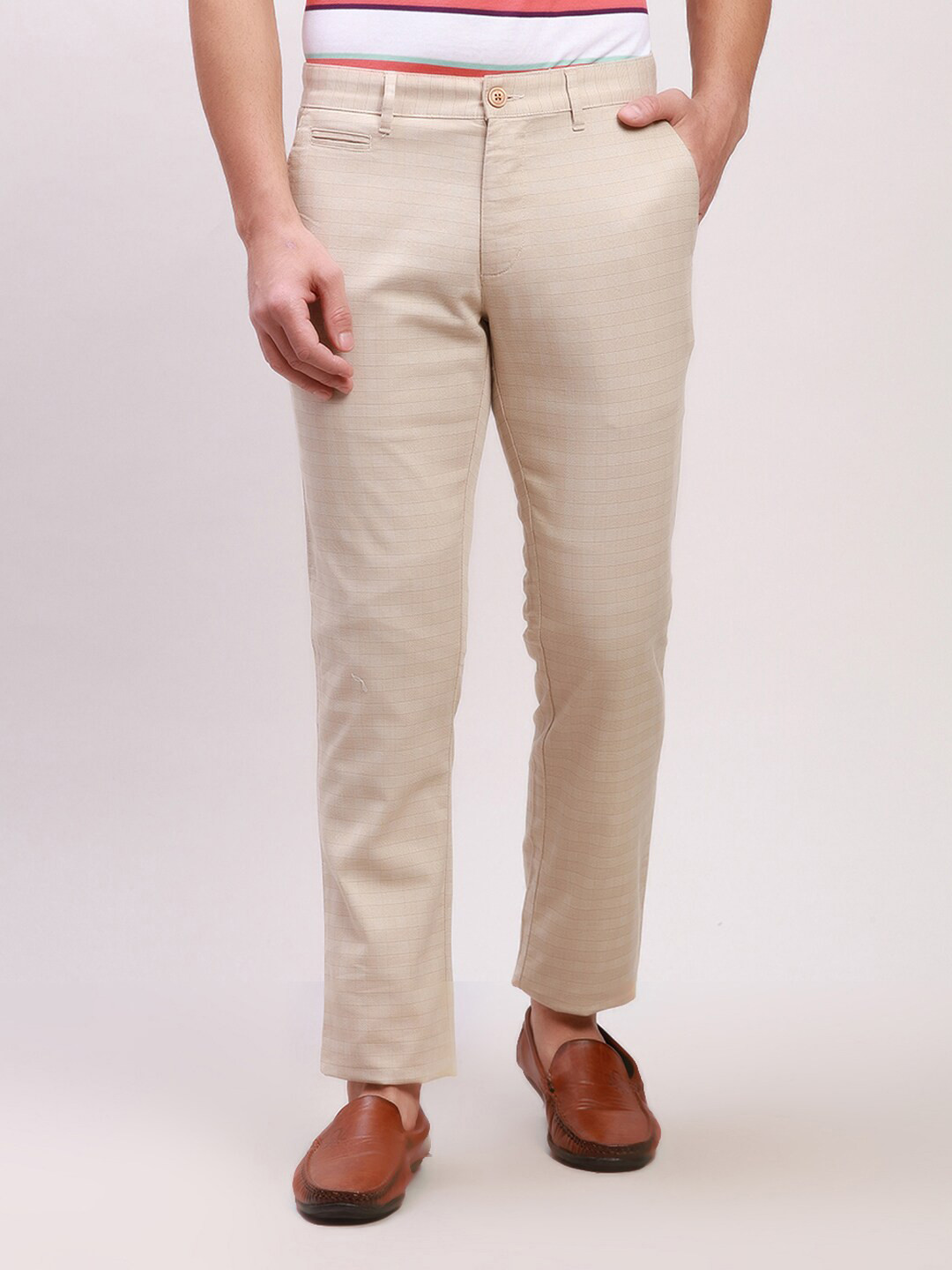 Parx Men Mid-Rise Tapered Fit Trousers