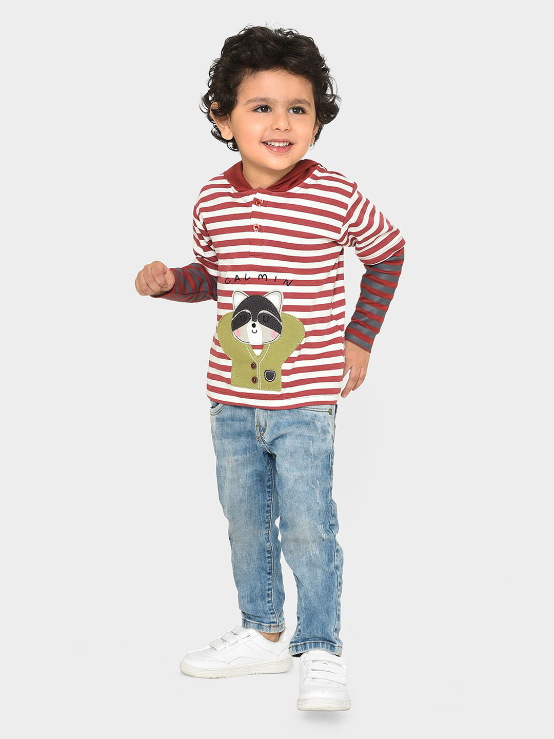 MiArcus Kids Striped Hooded T-shirt
