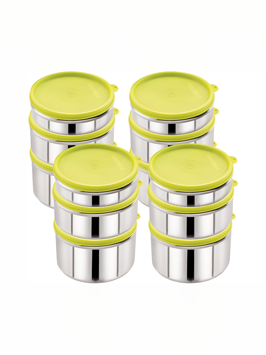 MAGNUS Stainless Steel Dishwasher and Microwave Safe 12PCs Lunch Box With Spoon and Fork