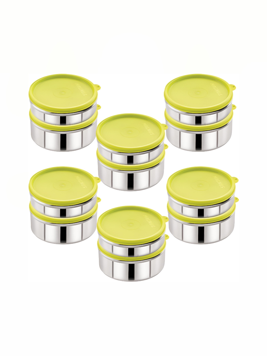 Magnus Easy Lock Green Stainless Steel Dishwasher Safe 12 Piece Clip-On Graduated Container