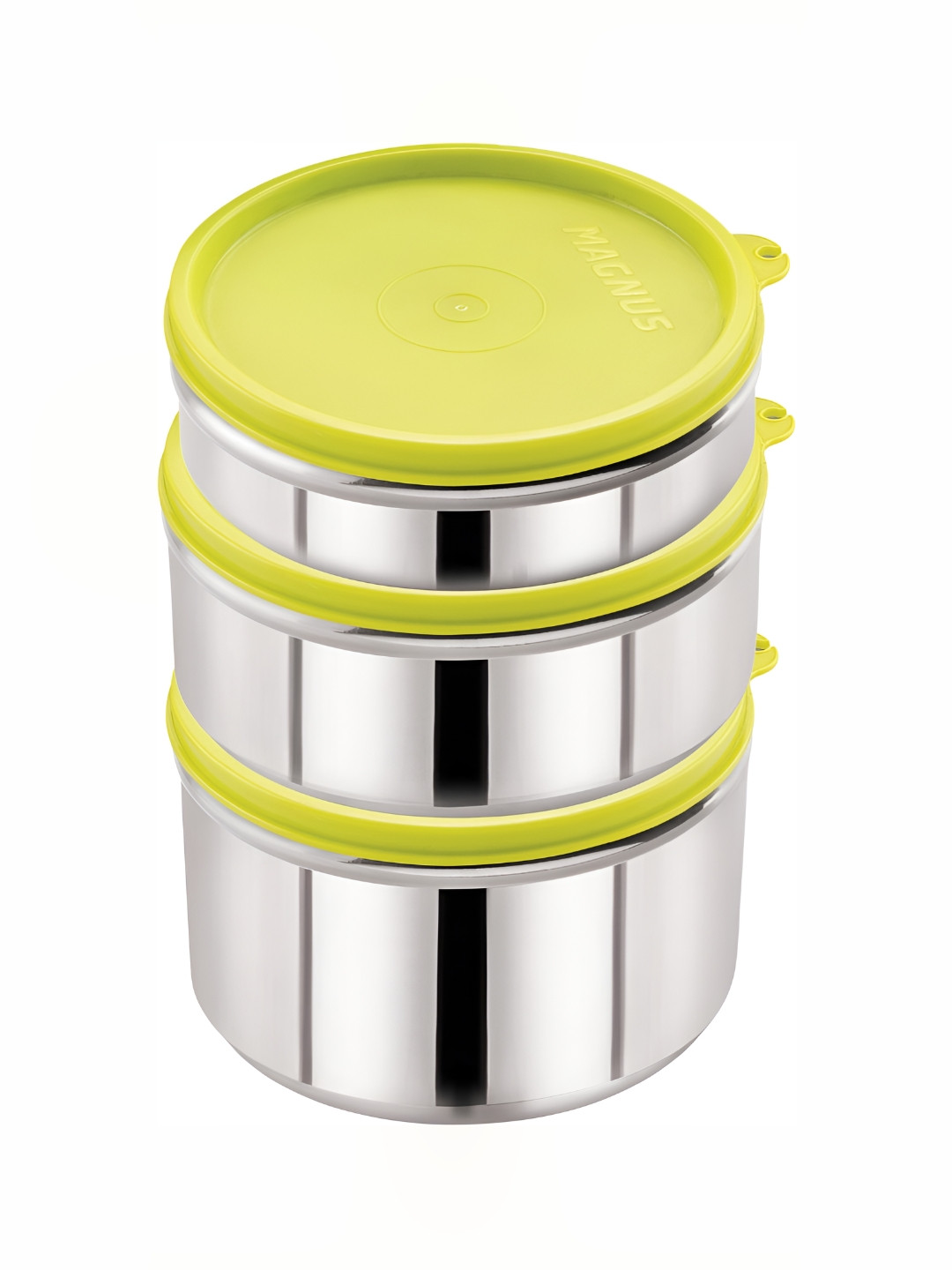 Magnus Easy Lock Green Stainless Steel Dishwasher Safe 3 Piece Clip-On Graduated Container