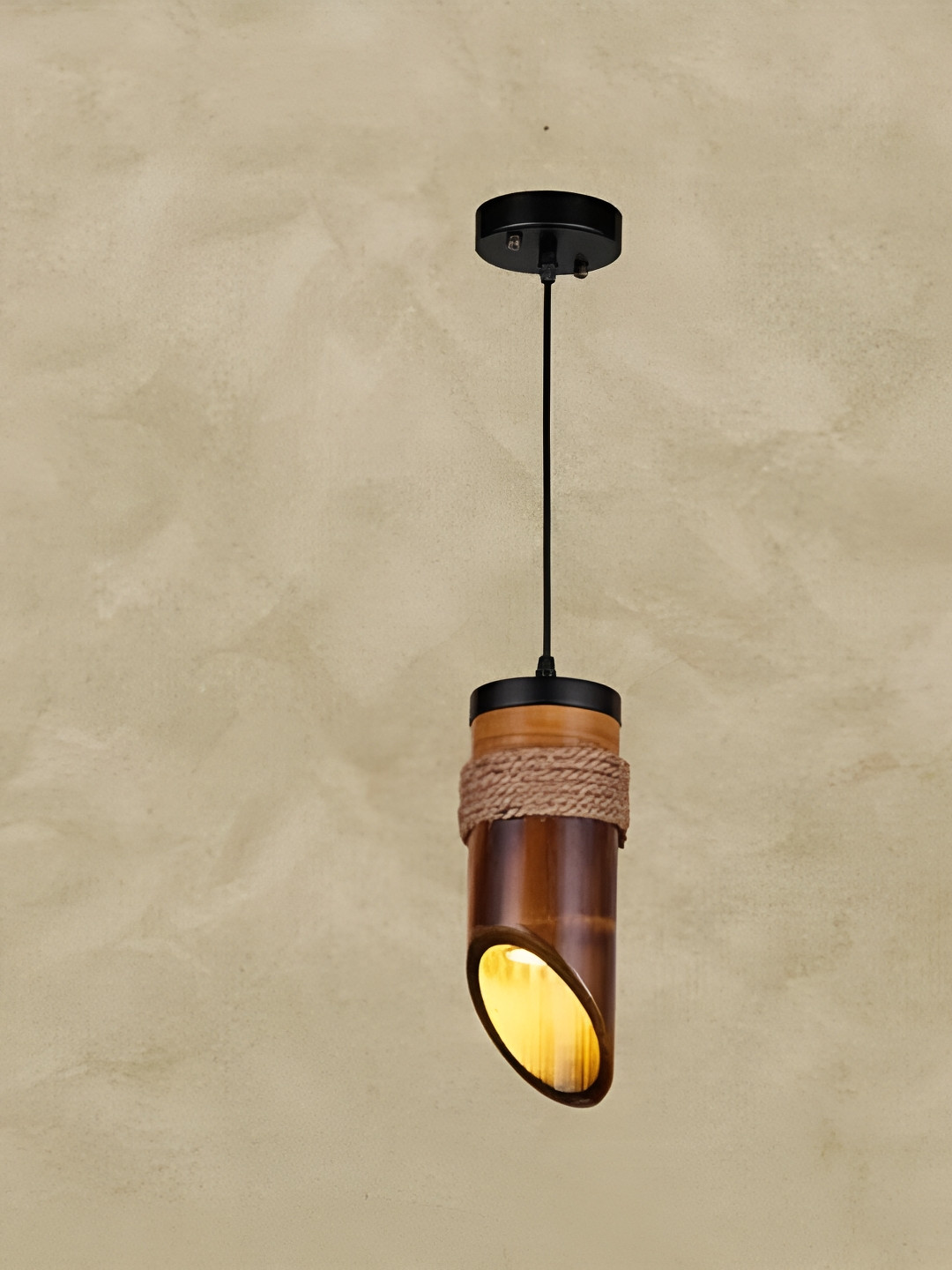 Areezo Brown Cylinder Ceiling Lamp