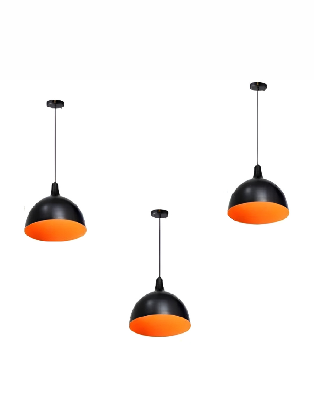 Areezo Orange & Black 3 Pcs Semi Sphere Ceiling Lamp