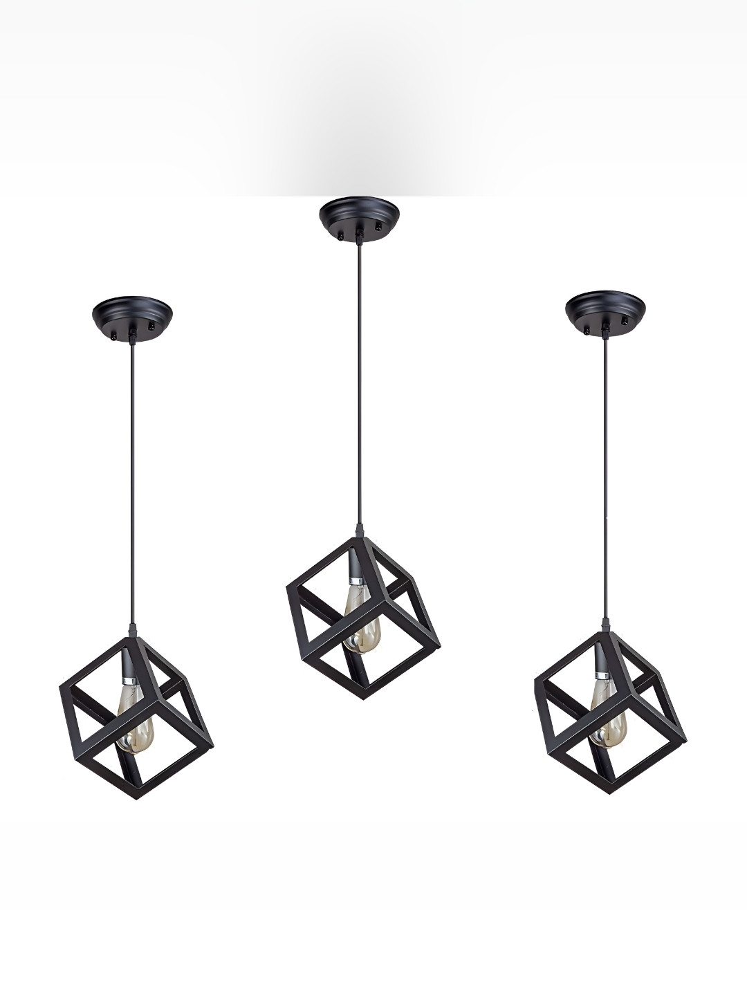 Areezo Black 3 Pcs Textured Rectangle Ceiling Lamp