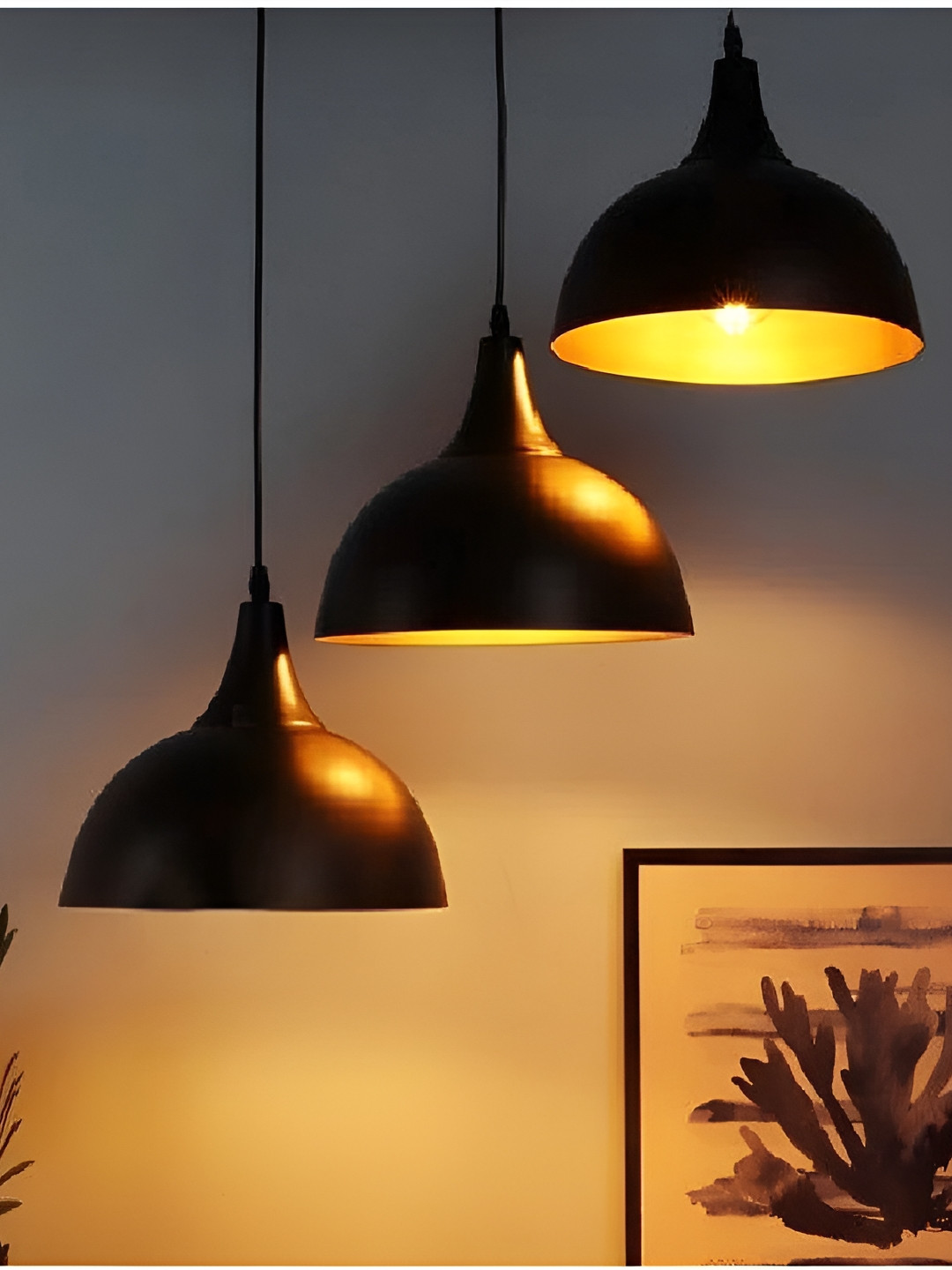 Areezo Black Aluminium Bell Ceiling Lamp