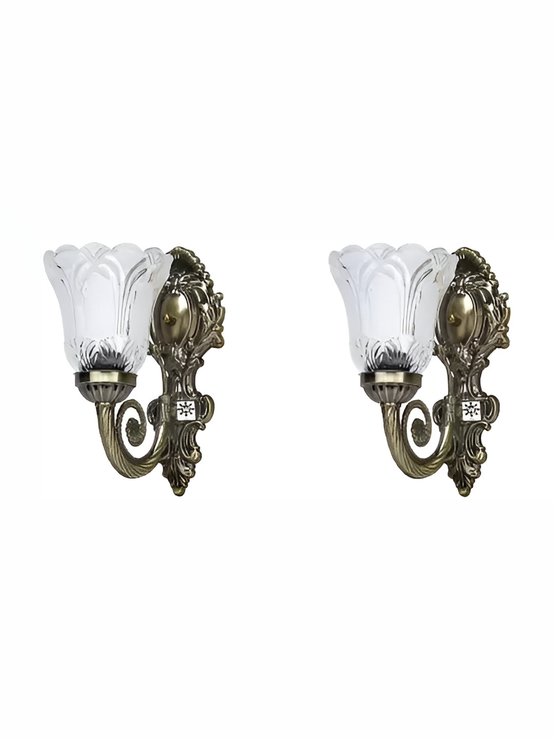 Areezo Transparent 2 Pieces Textured Bell Wall Lamps