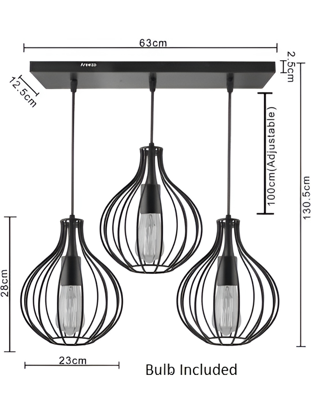 Areezo Black Textured Bell Metal Ceiling Lamp