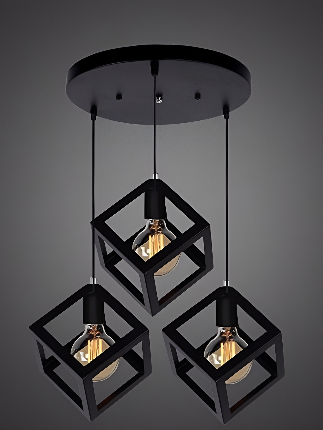 Areezo Black Square Metal Ceiling Lamp