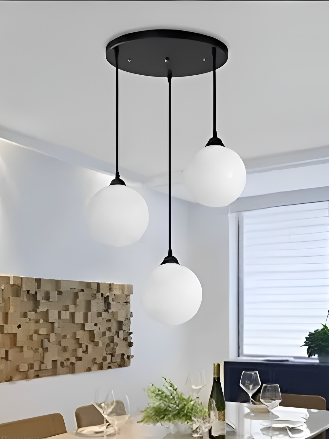 Areezo Black & Blue Spherical Metal Ceiling Lamp