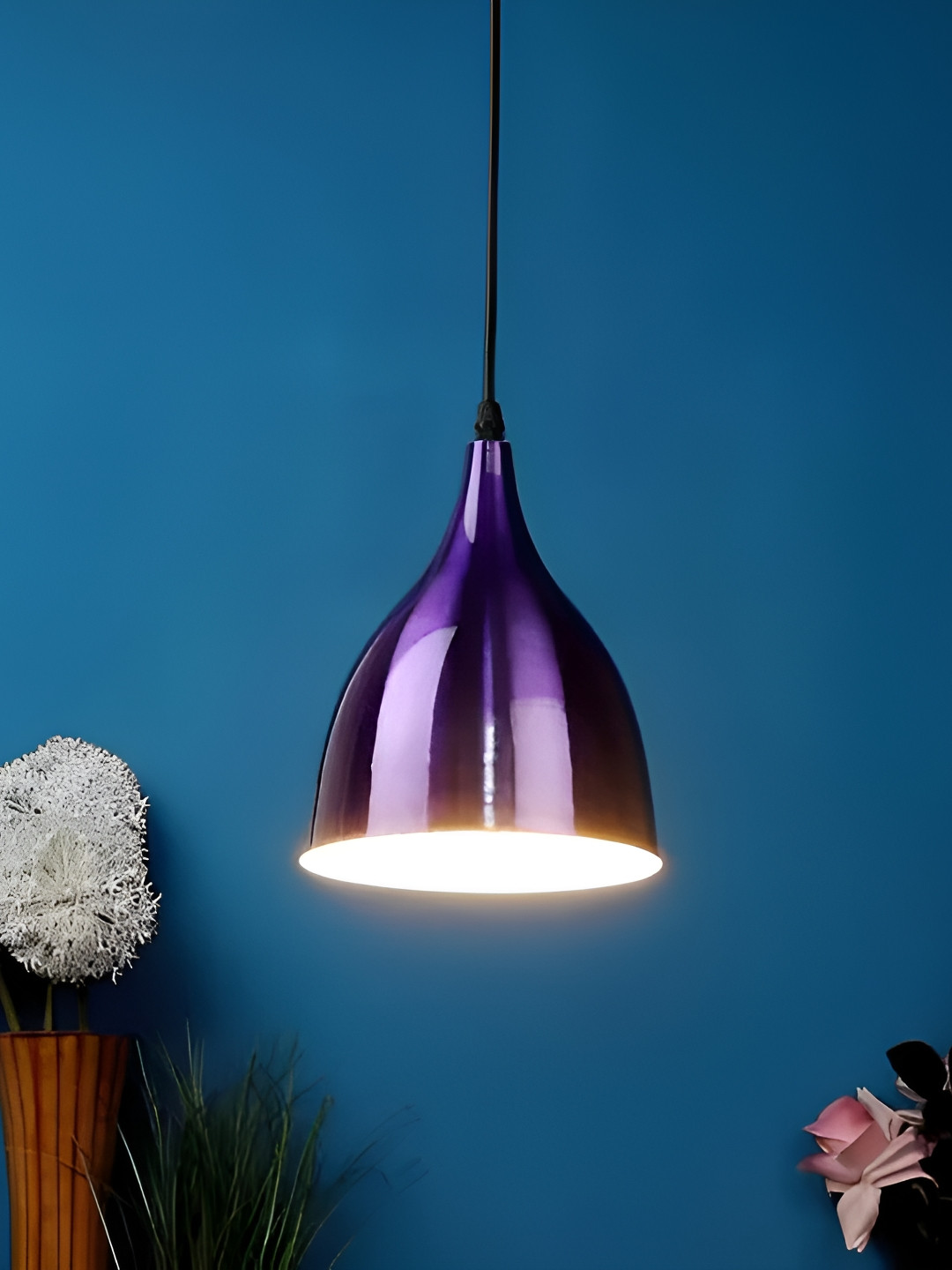 Areezo Purple Bell Metal Ceiling Lamp