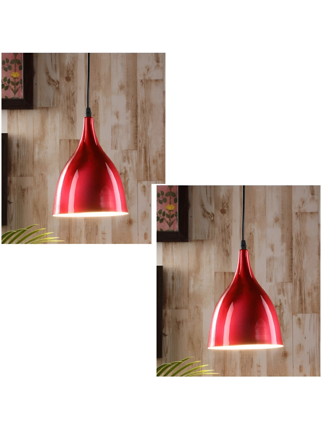 Areezo Red Bell Shaped Ceiling Lamp