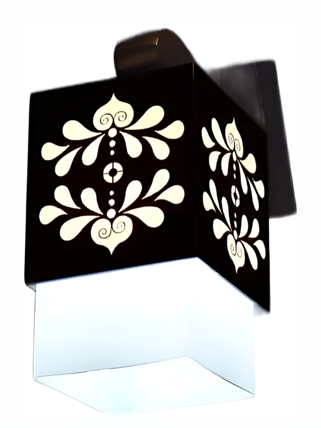 Areezo Brown & White Textured Wooden Square Shaped Ceiling Lamp