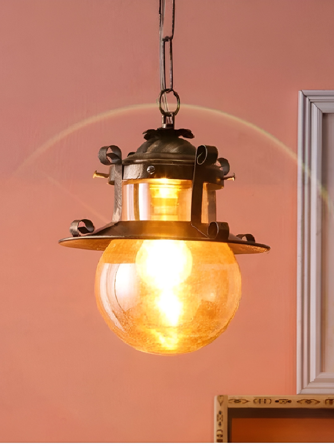 Areezo Silver Toned Spherical Shaped Ceiling Lamp