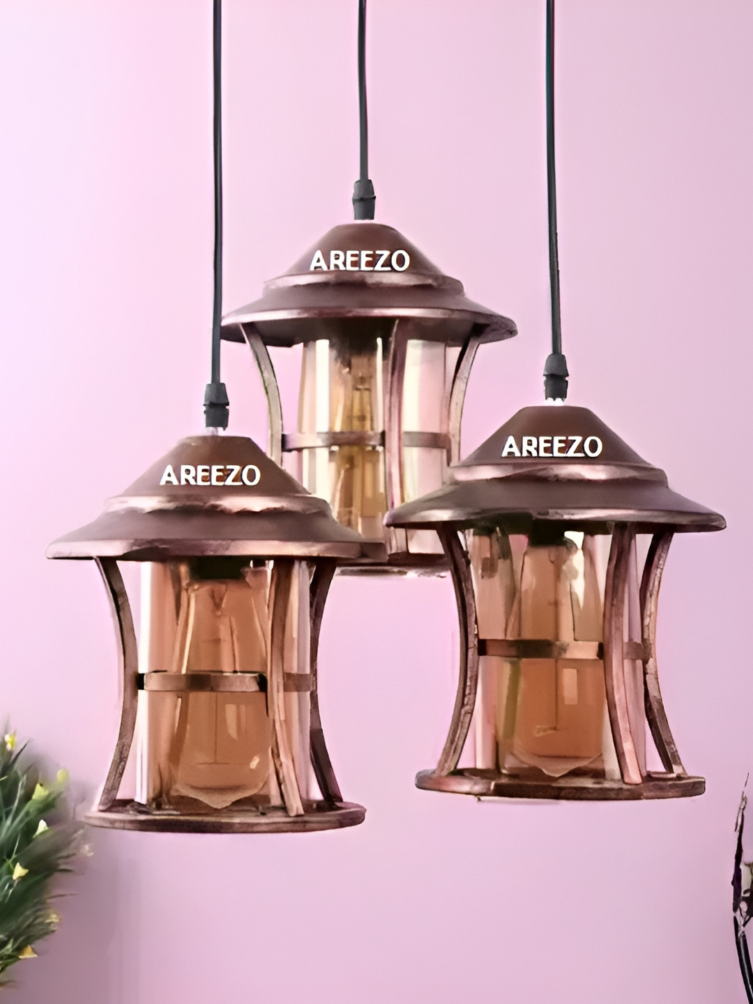 Areezo Gold Toned Cylinder Shaped Ceiling Lamp