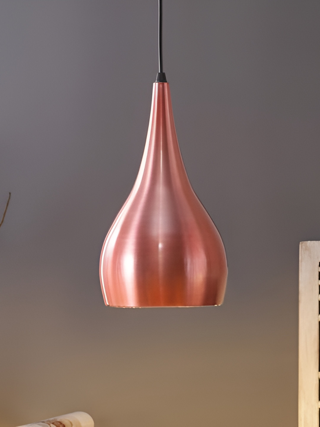 Areezo Brown Aluminium Bell Shaped Ceiling Lamp
